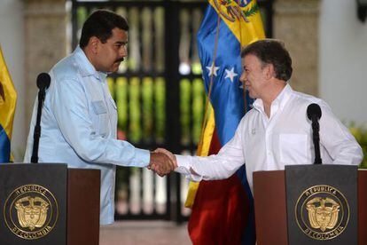 Los presidentes de Venezuela y Colombia, en el encuentro de Cartagena