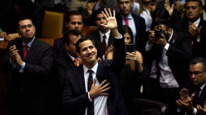 Juan Guaidó, en enero de 2019 antes de ser elegido como presidente de la Asamblea Nacional.