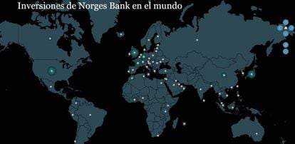 Mapa de inversiones del Banco Central de Noruega