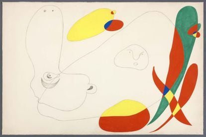 Esta pintura de Joan Miro titulada &#039;Gouache-dessin&#039; fue pintada en 1934 y se expone en el Reina Sof&iacute;a. El Estado la adquiri&oacute; en 2011 a trav&eacute;s de un pago de impuestos en especie.