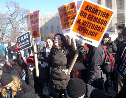Protesta de activistas provida en Washington.