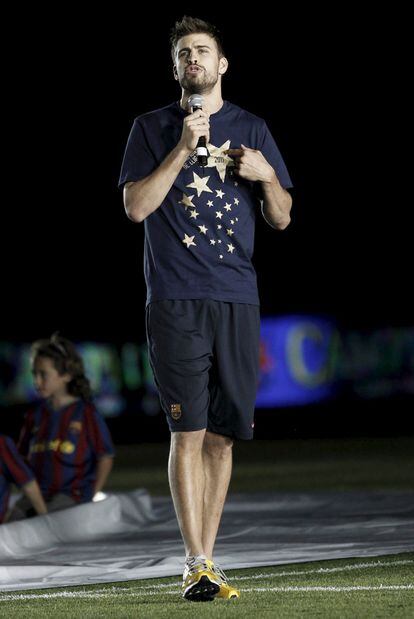 Piqué no ha dudado en dirigirse al público que llenaba el campo del Barça.
