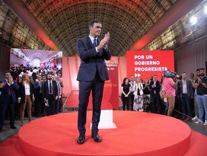Pedro Sánchez, durante la presentación del programa del PSOE.