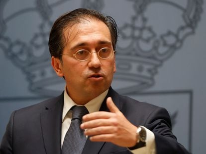 El ministro de Asuntos Exteriores, José Manuel Albares, en en el Palacio de Santa Cruz, en Madrid.