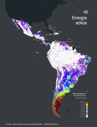 Potencial de la energía eólica en Latinoamérica.