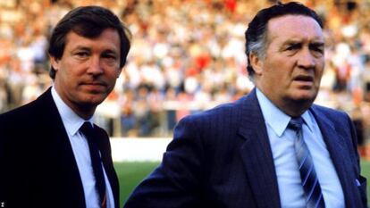 Jock Stein con Sir Alex Ferguson.