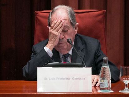 Lluís Prenafeta, exsecretario general de Presidencia de la Generalitat, en comisión parlamentaria.