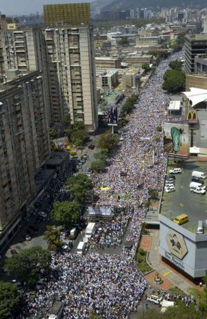 Manifestación en Caracas este sábado.