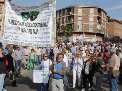 Manifestaci&oacute;n en Talavera de la Reina contra el trasvase en septiembre. 