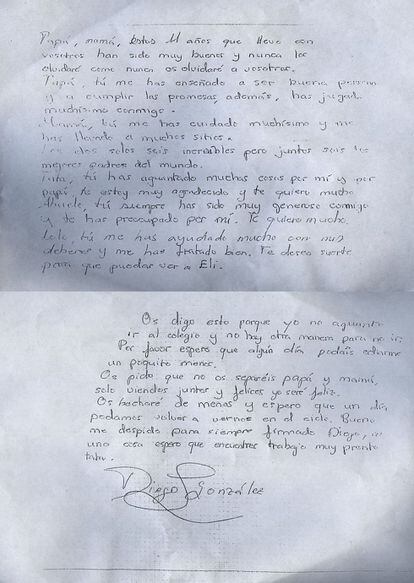 Carta íntegra de Diego.
