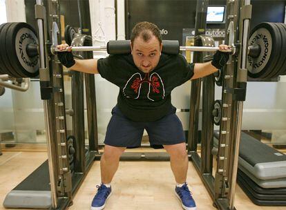 Orson San Pedro, durante un entrenamiento en un gimnasio.