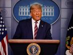 Trump habla desde la Casa Blanca, el jueves.