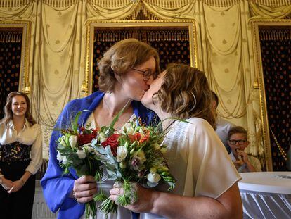 Una boda en Ginebra el pasado 1 de julio. Suiza acaba de aprobar el matrimonio homosexual.