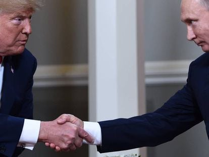 El presidente de EE UU, Donald Trump, junto al presidente ruso, Vladimir Putin, el pasado 16 de julio en Helsinki. 