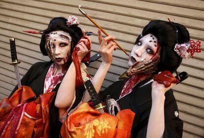 Participantes en un concursos de disfraces de Halloween en Kawasaki, al sur de Tokio, el pasado 25 de octubre de 2015.