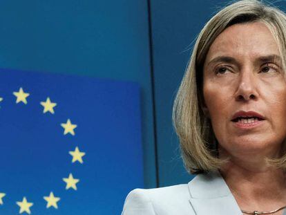 Federica Mogherini, este lunes en Bruselas.