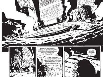 La primera página del único cómic de Batman con guion y dibujo de españoles, David Macho y Rubén Pellejero.