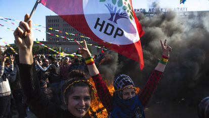 Manifestación de seguidores del HDP en Estambul el pasado marzo.
