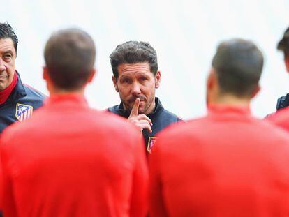 Simeone, durante el entrenamiento en Múnich.