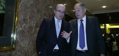 Antonio Brufau, presidente de Repsol, y Salvador Gabarr&oacute;, presidente de Gas Natural Fenosa