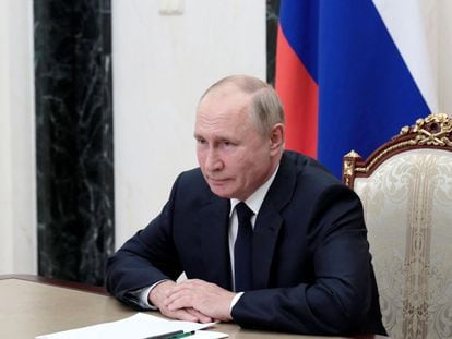 Putin asiste de forma telemática a una reunión del Consejo de Seguridad desde Moscú el pasado 27 de agosto.
