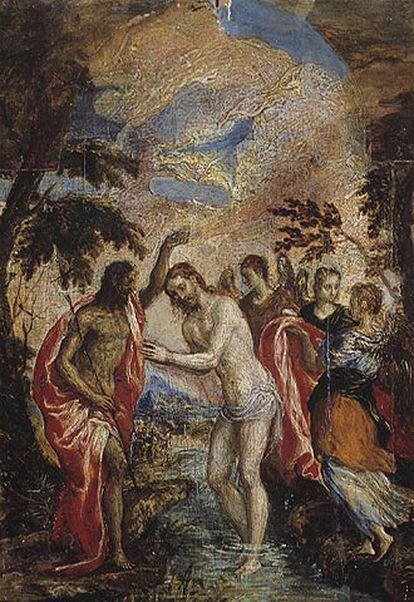 <i>El bautismo de Cristo</i> atribuido a El Greco por Christie&#39;s.