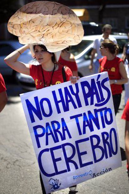 Protesta contra los recortes en ciencia.