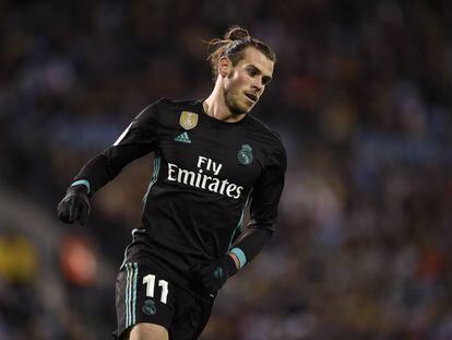 Bale celebra el primero de sus dos goles al Celta. 