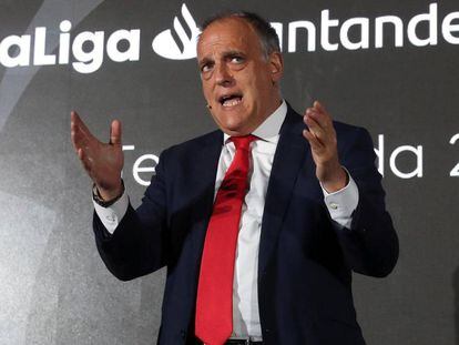 El presidente de LaLiga, Javier Tebas, el pasado lunes.