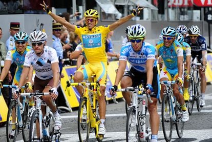 Contador celebra la victoria