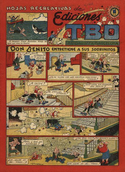 Portada de Tínez para Hojas recreativas de Ediciones TBO (sexto número de 1947).