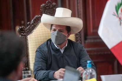 The president of Peru, Pedro Castillo, is interrogated for alleged interference by his Government in promotions within the Armed Forces, on December 28, 2021.