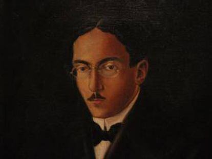 Retrato de Fernando Pessoa, pintado por Adolfo Rodr&iacute;guez Casta&ntilde;&eacute;.