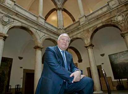 Miguel Ángel Moratinos, en el patio del palacio de Santa Cruz, sede del Ministerio de Asuntos Exteriores.