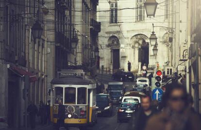 Vista d'un carrer del centre de Lisboa.
