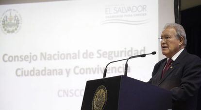 El mandatario salvadore&ntilde;o, Salvador S&aacute;nchez Cer&eacute;n, este lunes.