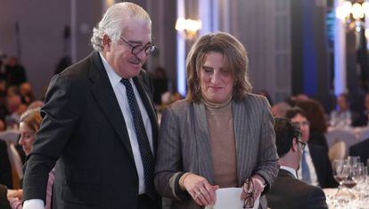 José Bogas, CEO de Endesa y Teresa Ribera, vicepresidenta tercera del Gobierno y ministra de Transición Ecológica y Reto Demográfico el miercoles en el Spain Investors Day.