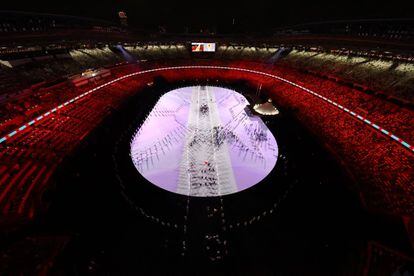 Vista general del estadio Olímpico durante la llegada de los atletas.
