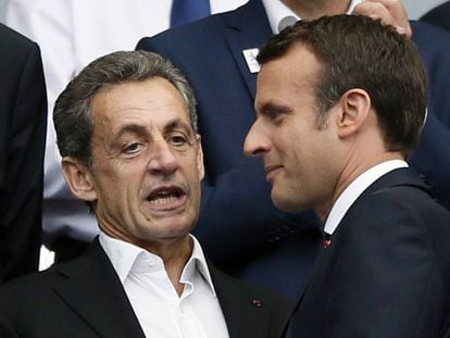 Emmanuel Macron coincidi&oacute; con el expresidente Nicolas Sarkozy en la final de la Copa de Francia de f&uacute;tbol