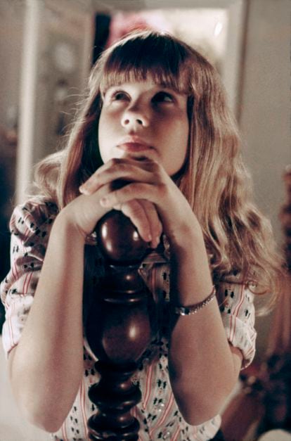 Linda Blair en el plató de 'El exorcista', la película que la hizo famosa en 1973.