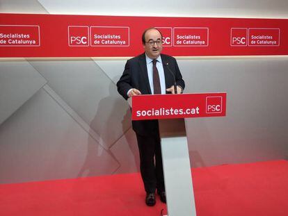 El líder del PSC, Miquel Iceta, aquest dilluns a Barcelona.