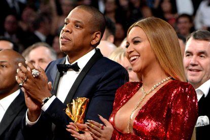 Jay Z y Beyoncé en los premios Grammy en 2017.