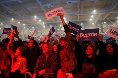 Seguidores de Sanders, en su evento el lunes en Durham.