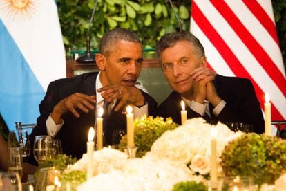 Obama y Macri, durante la cena oficial en Buenos Aires.
