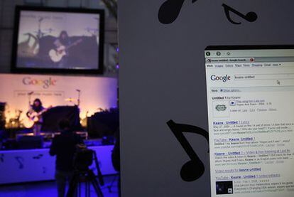 Una demostración en Hollywood de los primeros servicios musicales ofrecidos por Google.