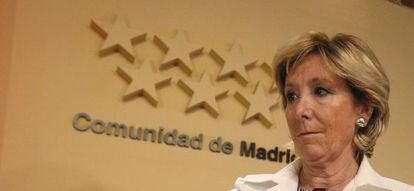 La presidenta de la Comunidad de Madrid, Esperanza Aguirre, el pasado jueves.