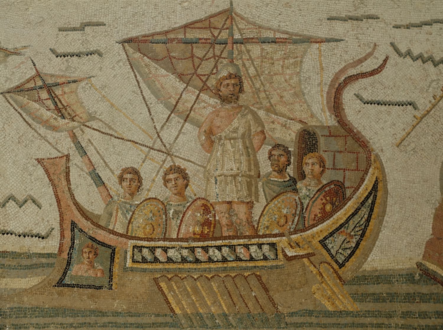 Mosaico de Ulises y las sirenas en el Museo del Bardo, en Túnez.
