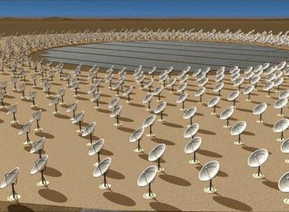 Visión artística de la región central del Square Kilometre Array.