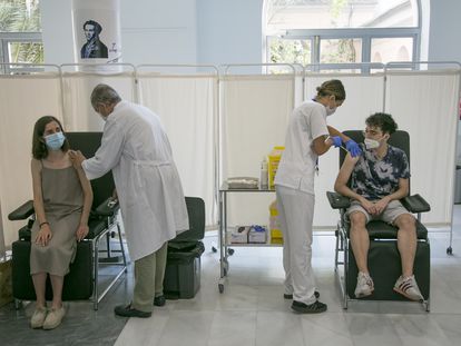 Vacunación contra el covid en Madrid.