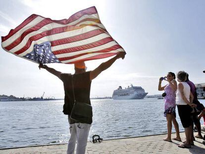 El primer crucero norteamericano llega a La Habana el pasado dos de mayo.